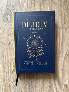 A Deadly Education by Naomi Novik Owlcrate Edition Signed Sprayed Edges